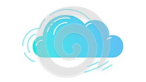 High-Speed Cloud Icon, Digital Data Flow Vector, vector design Generative AI