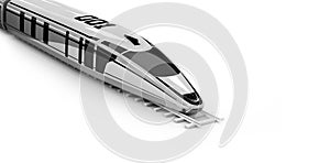 High speed commuter train, 3d illustration isolated white
