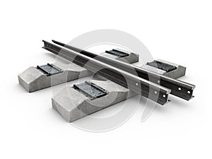 High speed commuter train, 3d illustration isolated white