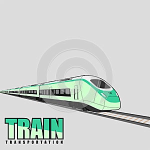 High Speed Commuter Train vector Illustration