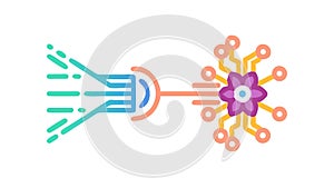 High-Speed Data Flow and Fiber Optics Technology, vector design Generative AI