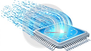 High Speed Data Processing CPU Chip with Binary Code Stream Speedometer