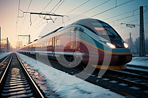 High speed express train races along the tracks, minimizing travel time