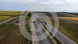 High-speed highway, toll road, aerial view, Moscow-Sochi highway, Don-M4 highway