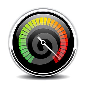 High speed metering vector icon photo