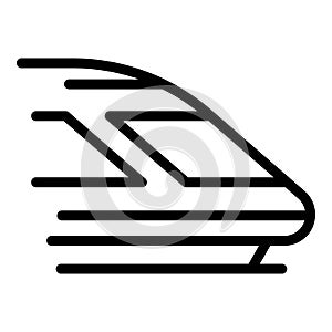 High speed metro icon, outline style