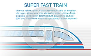 High speed modern rail train concept vector illustration.