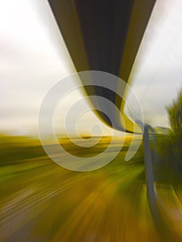 High speed monorail motiom blur