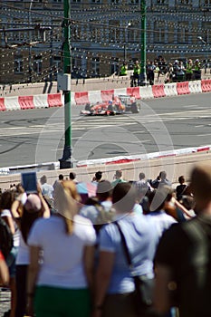 High speed Moscow City Racing F1 Ferrari