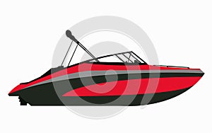 High speed motor boat vector illustration