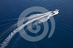 High speed motorboat on the Red Sea