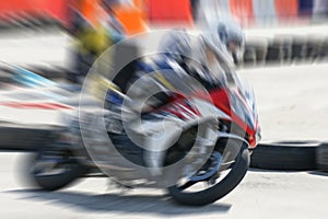 High speed movement of motorbike racing