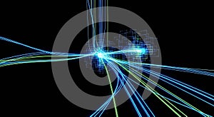 High-speed neon data flow across digital network