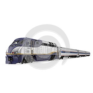 High speed passenger train on white. 3D illustration