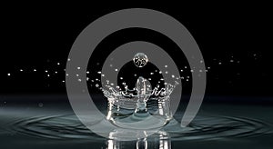 Water Drop Splash Crown with Bubbles