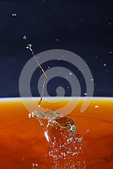 High speed photography of falling drops of water