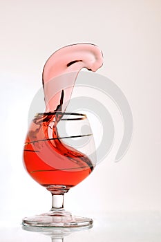 High-speed photography - spilling wine.