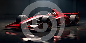 High speed race Red formula car