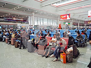 Travelers in High Speed Rail of guiyang Station