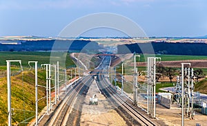 High-speed railway LGV Est phase II under construction near Save