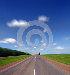 High speed on road under sky