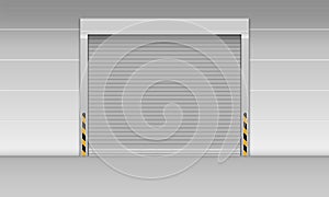High speed rolling door of storage warehouse, Shutter door, Vector, Illustration