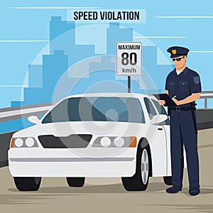 High Speed Traffic Violation Illustration