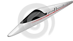 High speed train. concept design for magnetic levitation and vacuum tunnel technology. 3d illustration