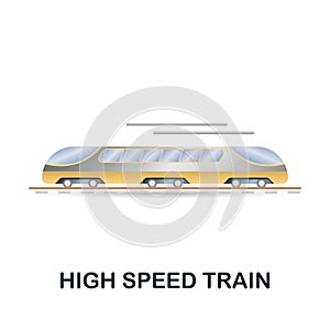 High Speed Train icon. 3d illustration from smart city collection. Creative High Speed Train 3d icon for web design
