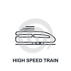 High Speed Train icon. Line simple icon for templates, web design and infographics