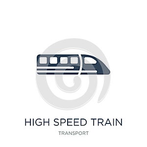 high speed train icon in trendy design style. high speed train icon isolated on white background. high speed train vector icon