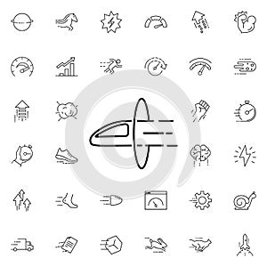 High-speed train icon. Universal set of speed for website design and development, app development