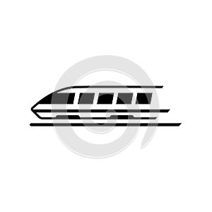 High speed train icon vector isolated on white