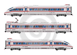 High speed train isolated on white background.