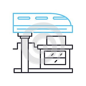 high speed train line icon, outline symbol, vector illustration, concept sign