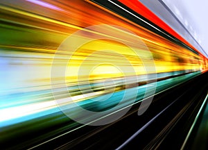 High speed train motion blur photo