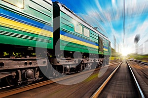 High speed train with motion blur effect