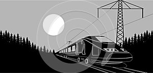 High speed train motion vector illustration