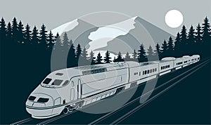 High speed train motion vector illustration
