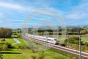 high speed train in open area