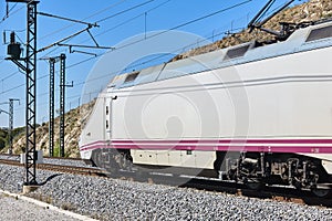 High speed train. Railway. Renewable energy transport technology