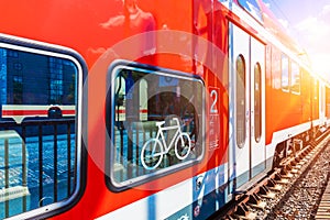 High speed train at railway station platform