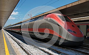 High-speed train in station