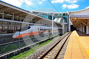 A high-speed train in station