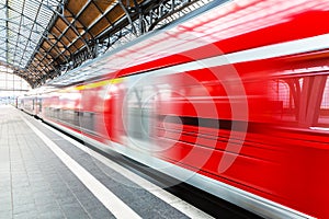 High speed train at station platform