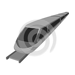 High speed train for transporting people over long distances. railway transport.Transport single icon in monochrome