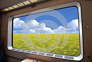 high speed train window