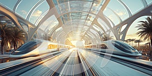 HighSpeed Transportation Hub with HyperModern Design for Urban Planning Innovation and Future Transportation Projects photo