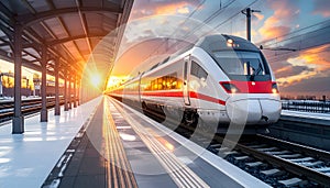 High-Speed Trn at Sunset