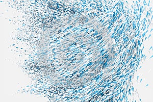 High speed vortex particles, 3d rendering